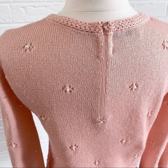 🚨4/$25 VINTAGE 1960s Banff Ltd. By GIANNI FERRI embellished pearls blush pink sw - Picture 7 of 8